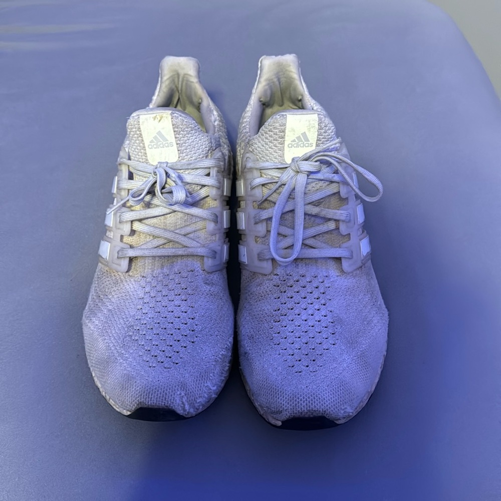 Used Adidas ultra boost triple white sneakers